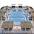 Luxury Pool Area for Relaxation 3D model small image 1