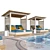 Luxury Pool Area for Relaxation 3D model small image 2