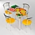Sleek Chrome Marco & KT-1: Your Modern Dining Set 3D model small image 1