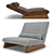Japanese-Style Sofa Bed: Cozy & Versatile 3D model small image 1