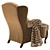 Elegant Tosconova Rebecca Armchair 3D model small image 3