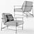 DitreItalia KYO: Modern Metal Frame Armchair 3D model small image 4