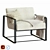 Arteriors Vince Lounge Chair - Frost Chenille 3D model small image 1