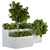 Modern Concrete Planter Set - 45 Outdoor Plants 3D model small image 1