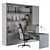 Elegant Manager's Office Furniture 3D model small image 5
