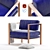 Modern Fabric & Wood Armchair - 4 Colors 3D model small image 5