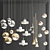 Modern Pendant Light Set - Four Hanging Lights 3D model small image 1