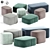 Maris Corner Pouf - Elegant and Versatile Seating 3D model small image 1
