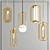 Elegant Gold Pendant Light 3D model small image 1