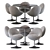 Elegant Venus Chair & Table Set 3D model small image 1