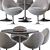 Elegant Venus Chair & Table Set 3D model small image 3