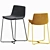 Sleek Upholstered Stools for Bars & Counters 3D model small image 3