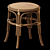 Elegant Rattan Stool 3D model small image 1