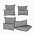 Marled Stripe Handwoven Pillows: Restoration Hardware Collection 3D model small image 3