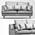 Elegant Green Velvet Sofa 3D model small image 3