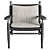 Tessa Outdoor Armchair: Elegant Wood & Cord Design 3D model small image 2