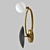 Elegant Pearl Black and Gold Wall Sconce 3D model small image 2