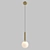 Minimalistic Gold Pendant Light 3D model small image 2