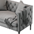 Elegant Vanves Chesterfield Settee 3D model small image 4