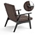 Elegant Contemporary Accent Chair 3D model small image 3