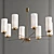 Opaline Crystal Brass Chandelier 3D model small image 1