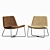 Sleek Slope Lounge Chair 3D model small image 3