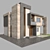 Contemporary Villa with Stone & Concrete 3D model small image 1