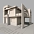 Contemporary Villa with Stone & Concrete 3D model small image 2