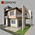 Contemporary Villa with Stone & Concrete 3D model small image 5