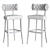 Zulu Bar Stool: Brave Elegance 3D model small image 2