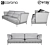 Elegant Trace Grey Sofa 3D model small image 2