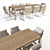 AEGEAN Teak Dining Table: 108"L Rectangular 3D model small image 1