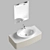 Jacod Delafon Presquile - Elegant Top-mounted Sink 3D model small image 2