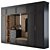 Elegant Black and Wood Hallway Set 3D model small image 1