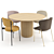 Danish Dinning Set: 4 Chairs + 1 Table 3D model small image 1