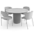 Danish Dinning Set: 4 Chairs + 1 Table 3D model small image 3