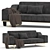 Elegant Velvet Modern Sofa 3D model small image 1