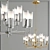 Elegant Golden Metal Chandelier 3D model small image 1