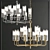 Elegant Golden Metal Chandelier 3D model small image 2