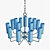 Elegant Golden Metal Chandelier 3D model small image 3