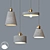 Modern Geometric Gray Chandelier 3D model small image 1