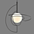 Modern Pendant Lamp with Ball-shaped Shade 3D model small image 2