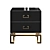 Garda Decor Black Cabinet with Drawers 3D model small image 1