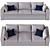 Elegant Flami Sofa: Origami Interior 3D model small image 2