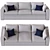 Elegant Flami Sofa: Origami Interior 3D model small image 3