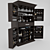 Elegant Wine Cabinet: Wood, Glass, Metal 3D model small image 1