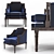 Elegant Vintage Accent Chair 3D model small image 1