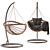 Vinotti Makadamia Brown Hanging Swing Chair 3D model small image 3