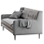 Crosby Mid-Century 3-Seater Sofa 3D model small image 4