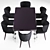 Elegant Elve Table & Chairs Set 3D model small image 2